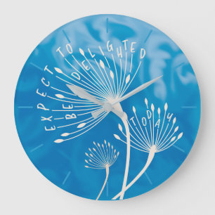 Grande Horloge Ronde Dandelion Graines Inspirationnel Positif