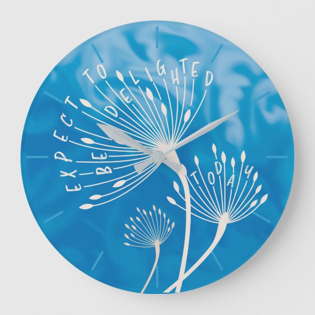 Grande Horloge Ronde Dandelion Graines Inspirationnel Positif (Recto)