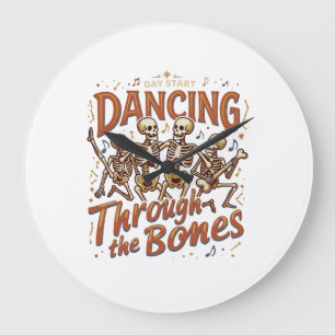 Grande Horloge Ronde Danse à travers les squelettes d'Halloween musique