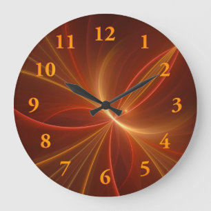 Grande Horloge Ronde Danse avec l'art fractal abstrait moderne de la lu