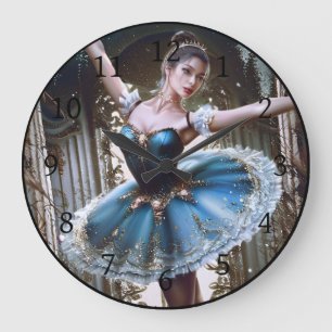 Grande Horloge Ronde Danse de ballet dans un Tutu bleu