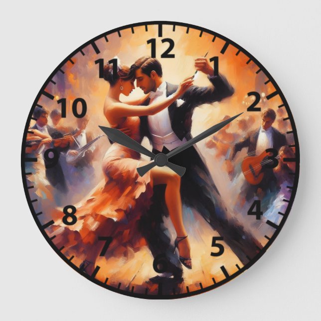Grande Horloge Ronde Danse de salon Couple de danse swing (Recto)
