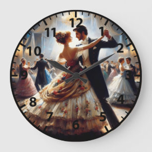 Grande Horloge Ronde Danse de salon Couple de danse swing