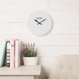 Grande Horloge Ronde Danseur de Nuage Couleur Blanc Cassé Gris Neutre U