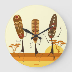 Grande Horloge Ronde Danseurs africains