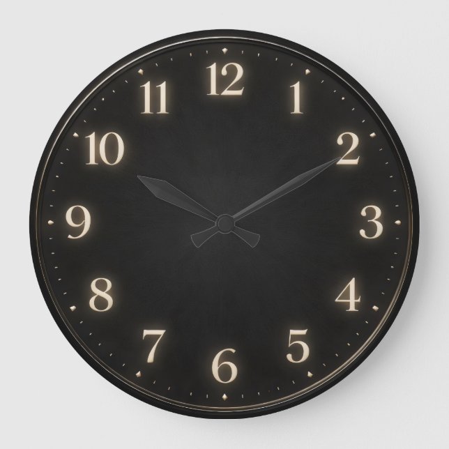 Grande Horloge Ronde Dark Charcoal Minimalist Soft Numeral (Recto)