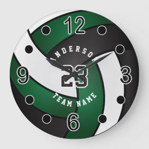 Grande Horloge Ronde Dark Green Volley Style