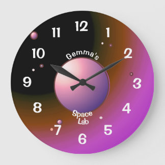 Grande Horloge Ronde Dark Sky with Purple Moon Centre Children's Clock
