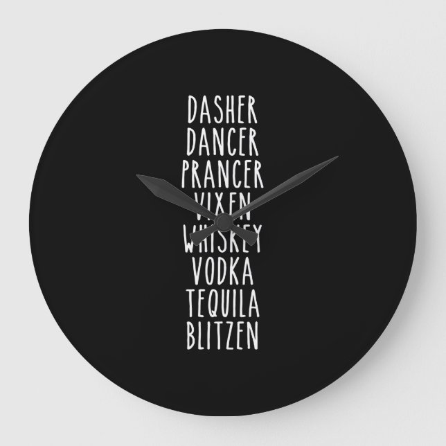 Grande Horloge Ronde Dasher Dancer Prancer Vixen Whiskey Vodka (Recto)