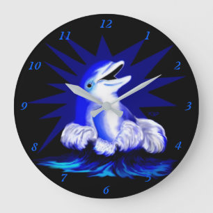 Grande Horloge Ronde Dauphin souriant