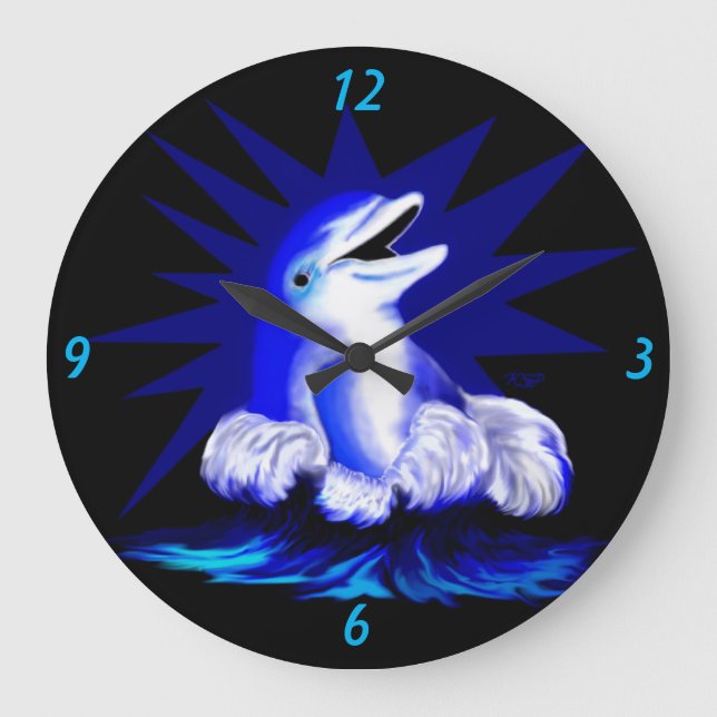 Grande Horloge Ronde Dauphin souriant (Recto)