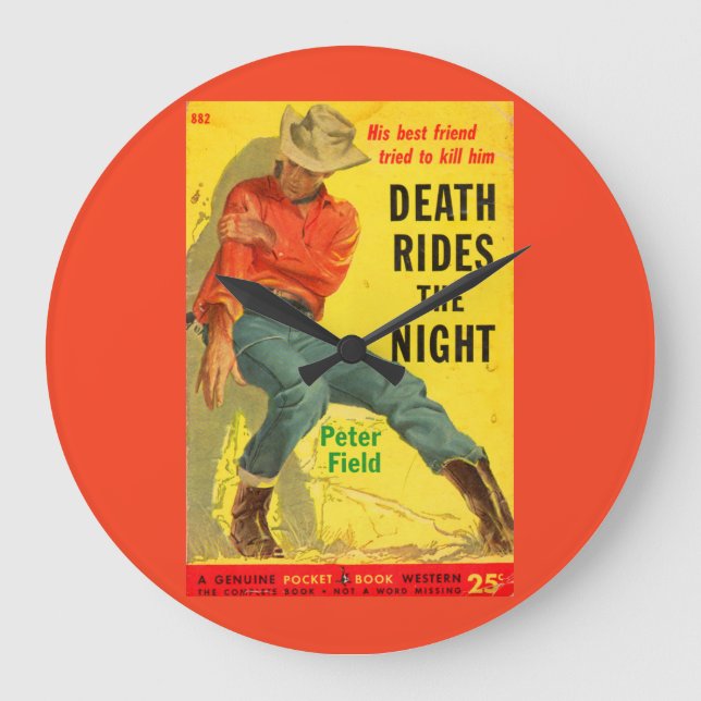 Grande Horloge Ronde Death Rides La nuit couverture du livre de l'ouest (Recto)