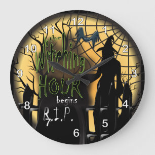 Grande Horloge Ronde Début de l'heure de sorcière - Halloween