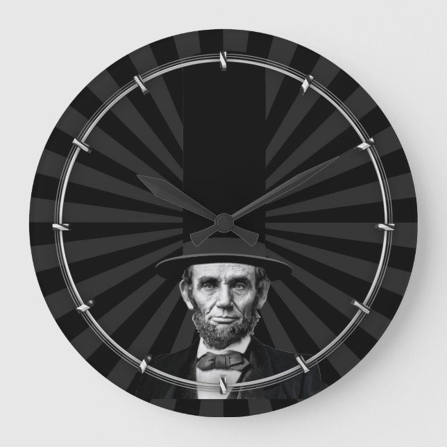 Grande Horloge Ronde Déclaration de mode présidentielle Abraham Lincoln (Recto)