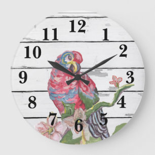 Grande Horloge Ronde Décodeur de piste de lancement de Tropical Bird