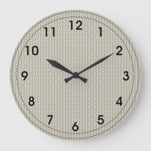Grande Horloge Ronde Décor gris et beige de Greige -