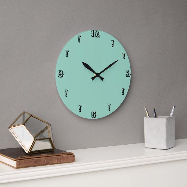 Grande Horloge Ronde Décor maison Murugi Aqua Whimsy rond acrylique (Bureau)