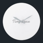 Grande Horloge Ronde Décor Temps Imprimé Gris Couleur De La Main Élégan<br><div class="desc">Time Piece Imprimé Gris Couleur De La Main Élégante Apparence Grande Horloge. Une horloge murale est un dispositif de garde-temps conçu pour être monté sur un mur. Il comprend des marqueurs d'heure, des marqueurs de minute, des chiffres ou des symboles pour indiquer les heures. Les horloges murales sont disponibles dans...</div>