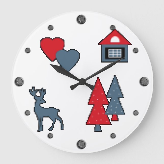 Grande Horloge Ronde Décorations de Noël (Recto)