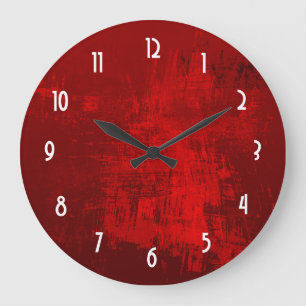 Grande Horloge Ronde Deep Red RusticTexture Abstract Background