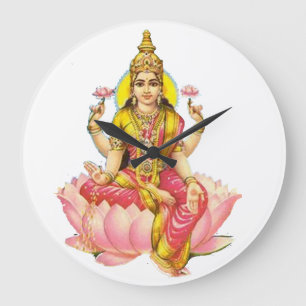 Grande Horloge Ronde déesse lakshmi hindu divinité dollars argent riche