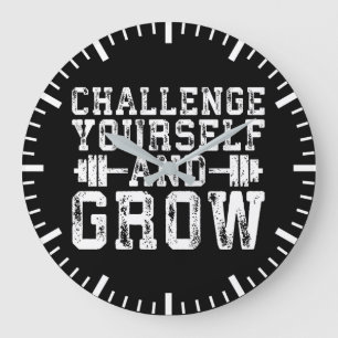 Grande Horloge Ronde Défis toi-même et croissance - Inspirationnel