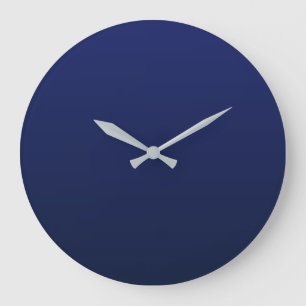 Grande Horloge Ronde Dégradé de bleu marine Bleu profond