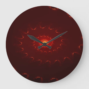 Grande Horloge Ronde Dégradé de l'étincelle rouge de feu sans nombre