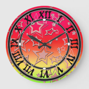 Grande Horloge Ronde Dégradé de Noël parties scintillant brillant confe