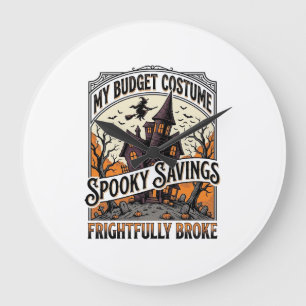 Grande Horloge Ronde Déguisement drôle de sorcière cassée pour Hallowee