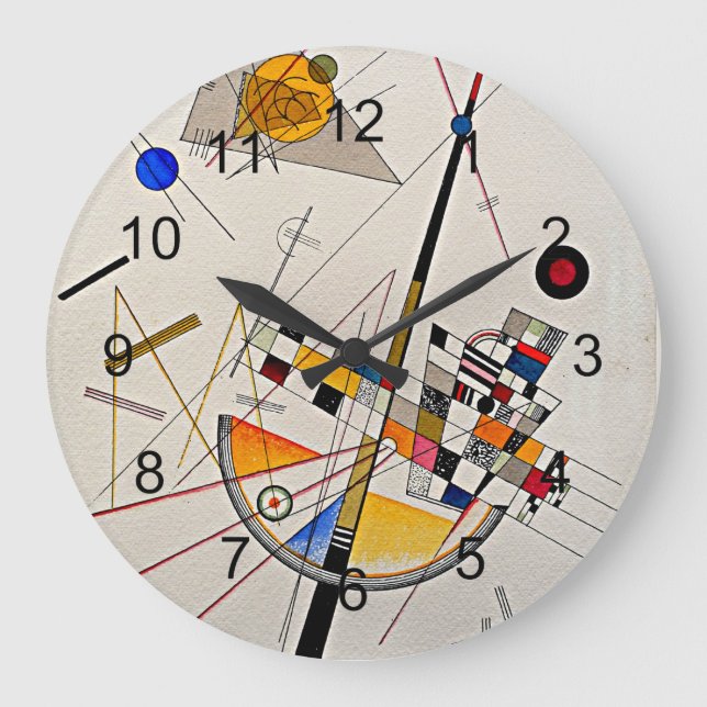 Grande Horloge Ronde Délicat Tension Art abstrait par W. Kandinsky (Recto)