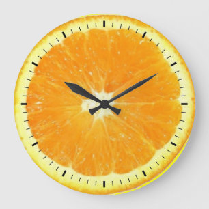 Grande Horloge Ronde Délice de tranche orange