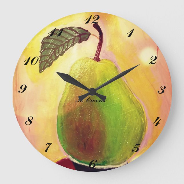 Grande Horloge Ronde Delicious Pear Wall Clock (Recto)