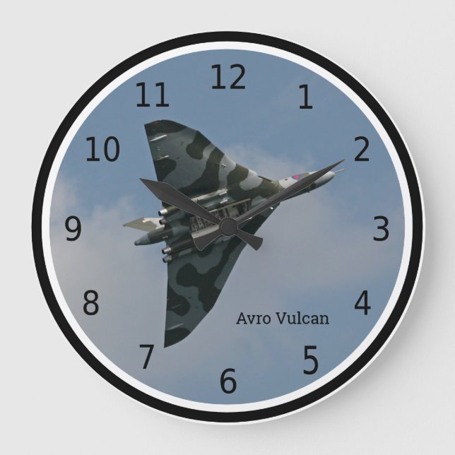 Grande Horloge Ronde Delta Wing Bomber, Avro Vulcan, personnalisable (Recto)