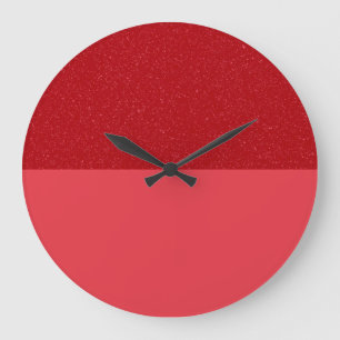 Grande Horloge Ronde Demi-écluse rouge tomate personnalisée