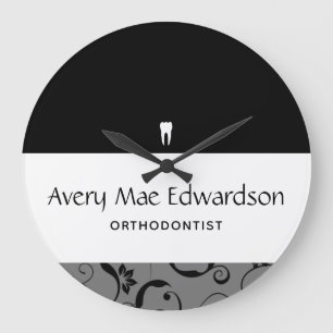 Grande Horloge Ronde Dental Office Staff Pro Damask