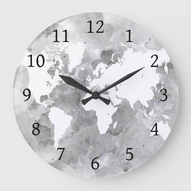 Grande Horloge Ronde design 49 Gray World Map (Recto)