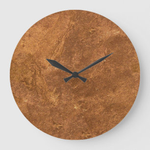 Grande Horloge Ronde Design Brown Sandstone