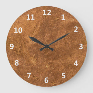 Grande Horloge Ronde Design Brown Sandstone