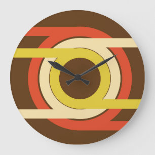 Grande Horloge Ronde Design d'inspiration Retro Golden Ratio.