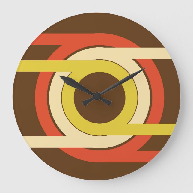 Grande Horloge Ronde Design d'inspiration Retro Golden Ratio. (Recto)