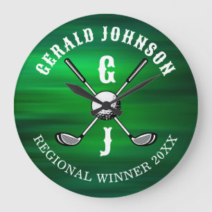 Grande Horloge Ronde Design minimaliste Élégant Golf Monogramme
