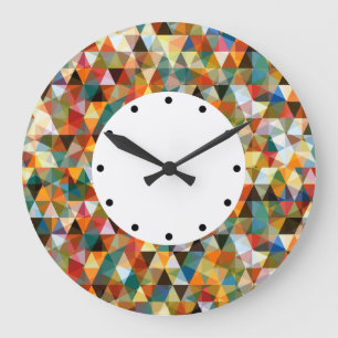 Grande Horloge Ronde Design Mosaïque moderne