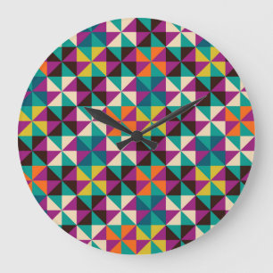 Grande Horloge Ronde Design Motif moderne et géométrique sans soudure.