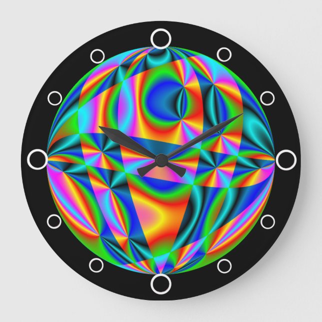 Grande Horloge Ronde Design multicoloured Abstract Vibrant (Recto)