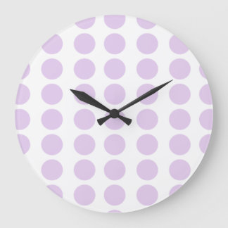 Grande Horloge Ronde Design Pois de lavande