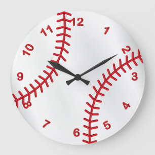 Grande Horloge Ronde Design sportif de baseball