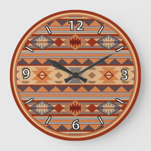 Grande Horloge Ronde Design Sud-Ouest Tan