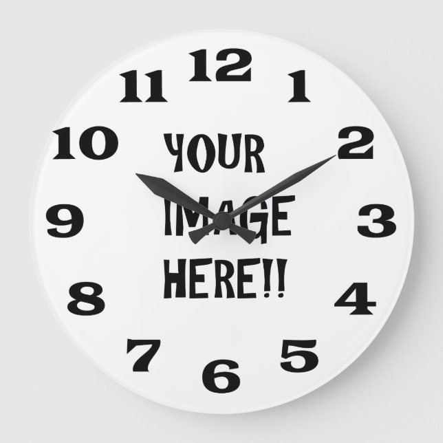 Grande Horloge Ronde Design your own Round (Large) Wall Clock (Recto)