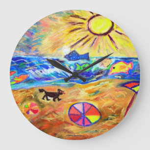 GRANDE HORLOGE RONDE DESIGNER WALL CLOCK - OCEANVIEW - TOP GIFTS